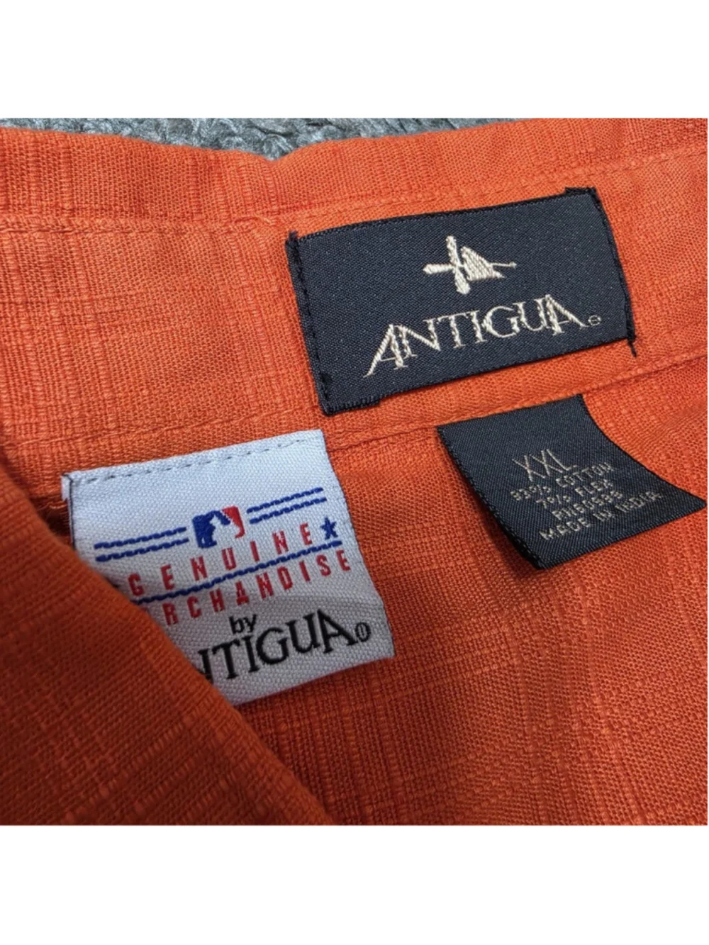 Antigua Florida Marlins Shirt Mens XXL Orange Retro MLB Button Up Camp